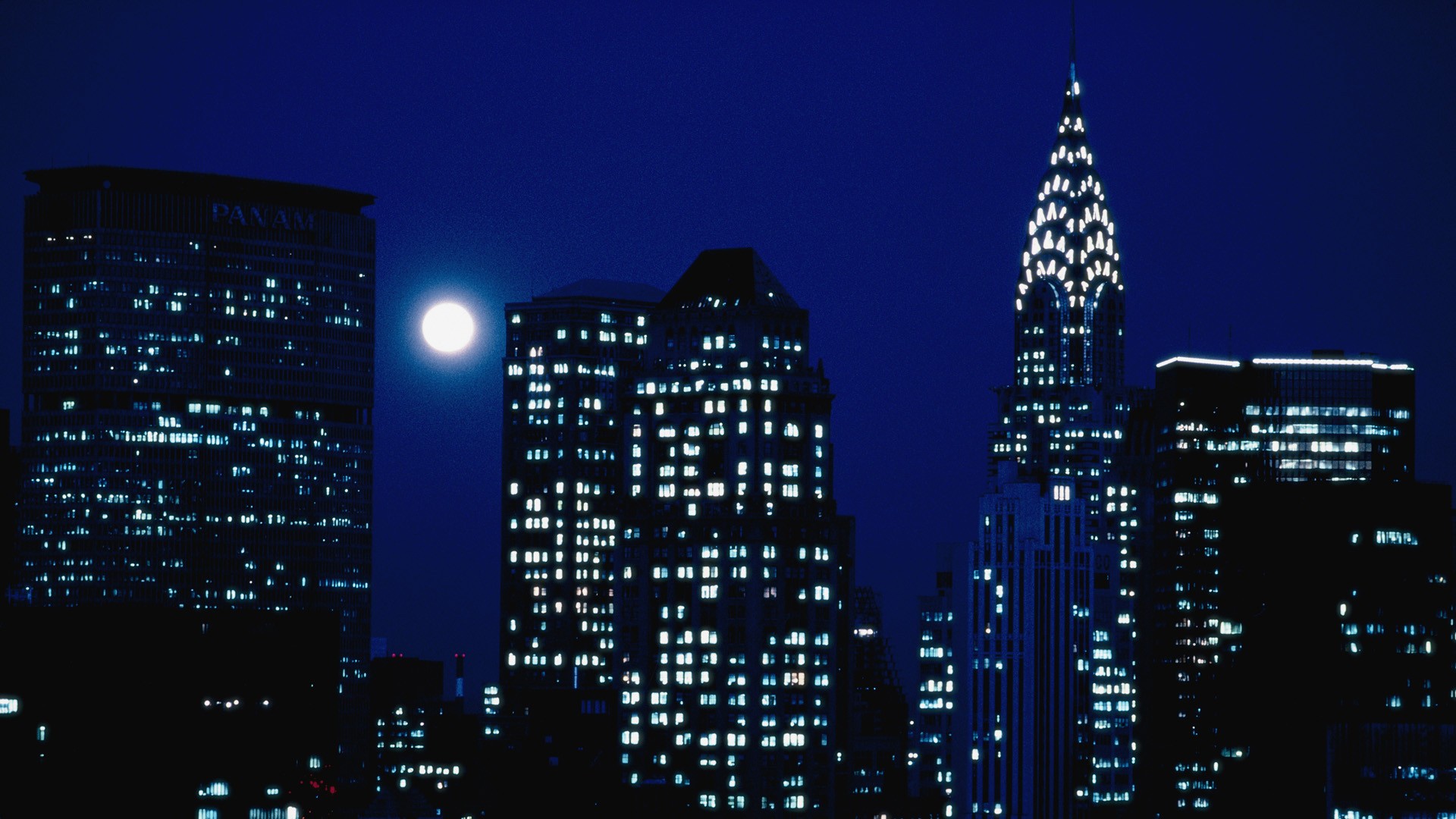 Moon over NYC skyline