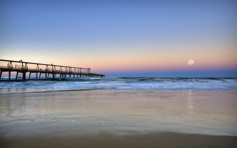Moon over Ocean Pier