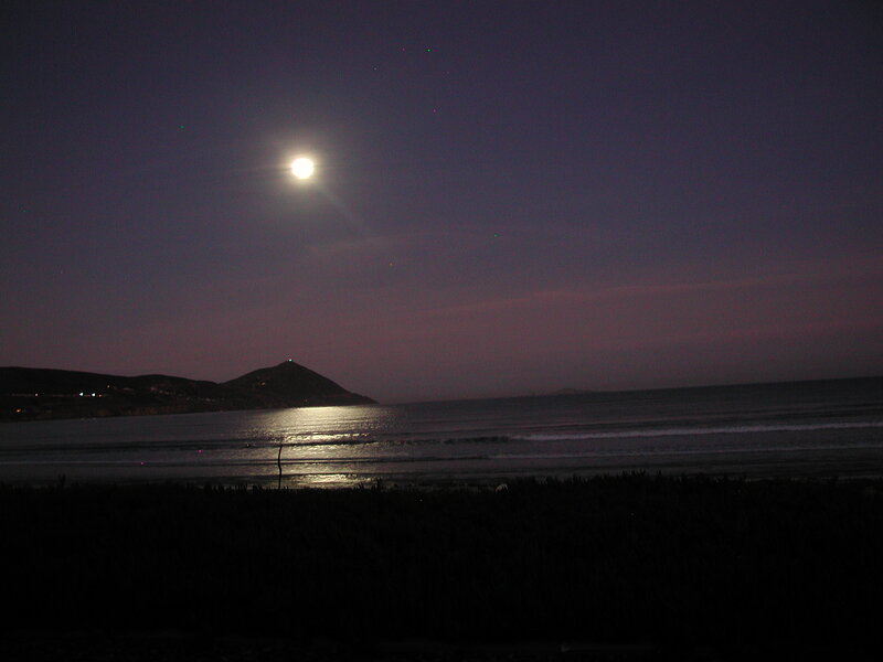 Moon over Ocean — Purple, Serene