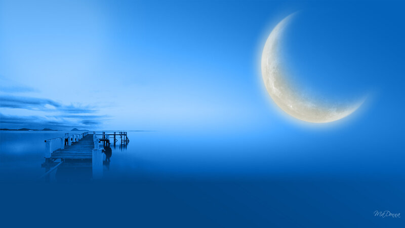 Moon over Pier