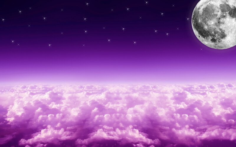 Moon over Purple Clouds