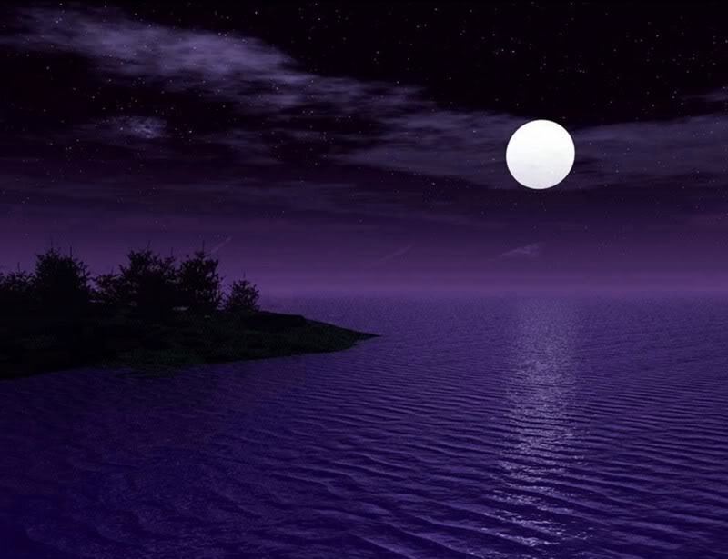 Moon over Purple Sea — Serene