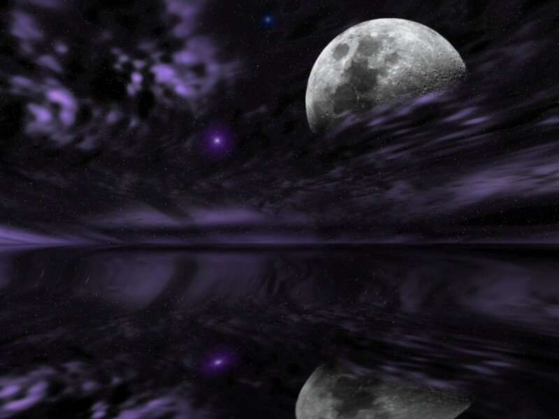 Moon over Purple Sky