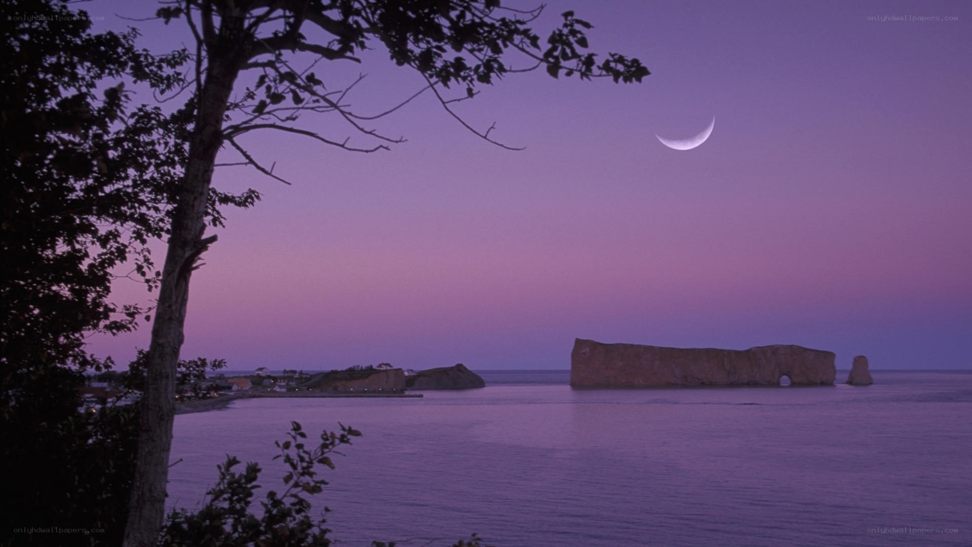 Moon over Rocher Percé