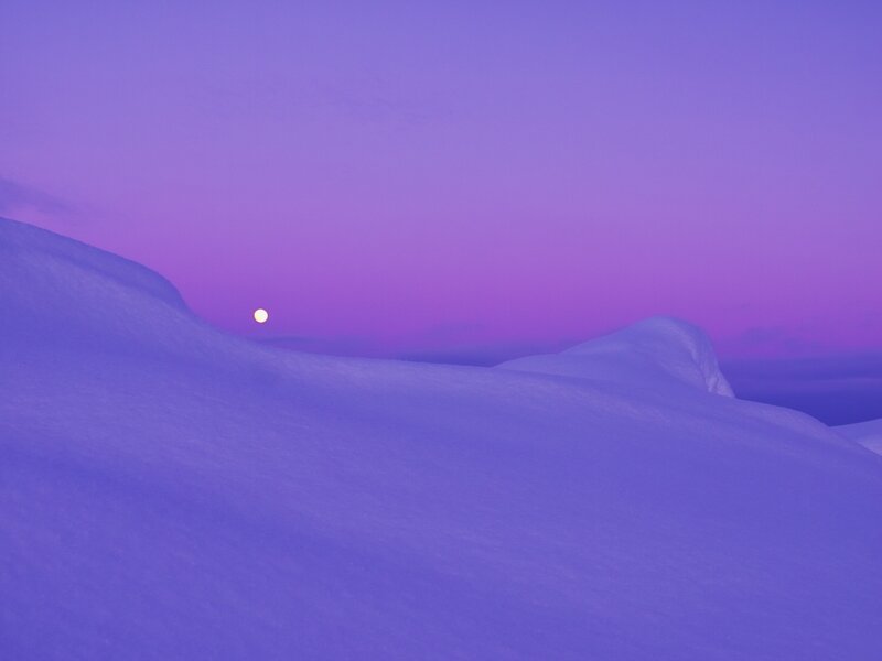 Moon over Snow Dunes