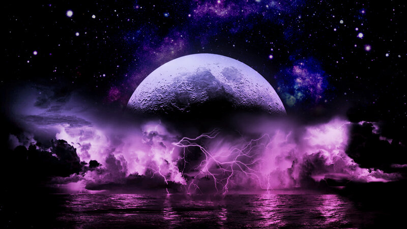 Moon over Stormy Sea — Purple
