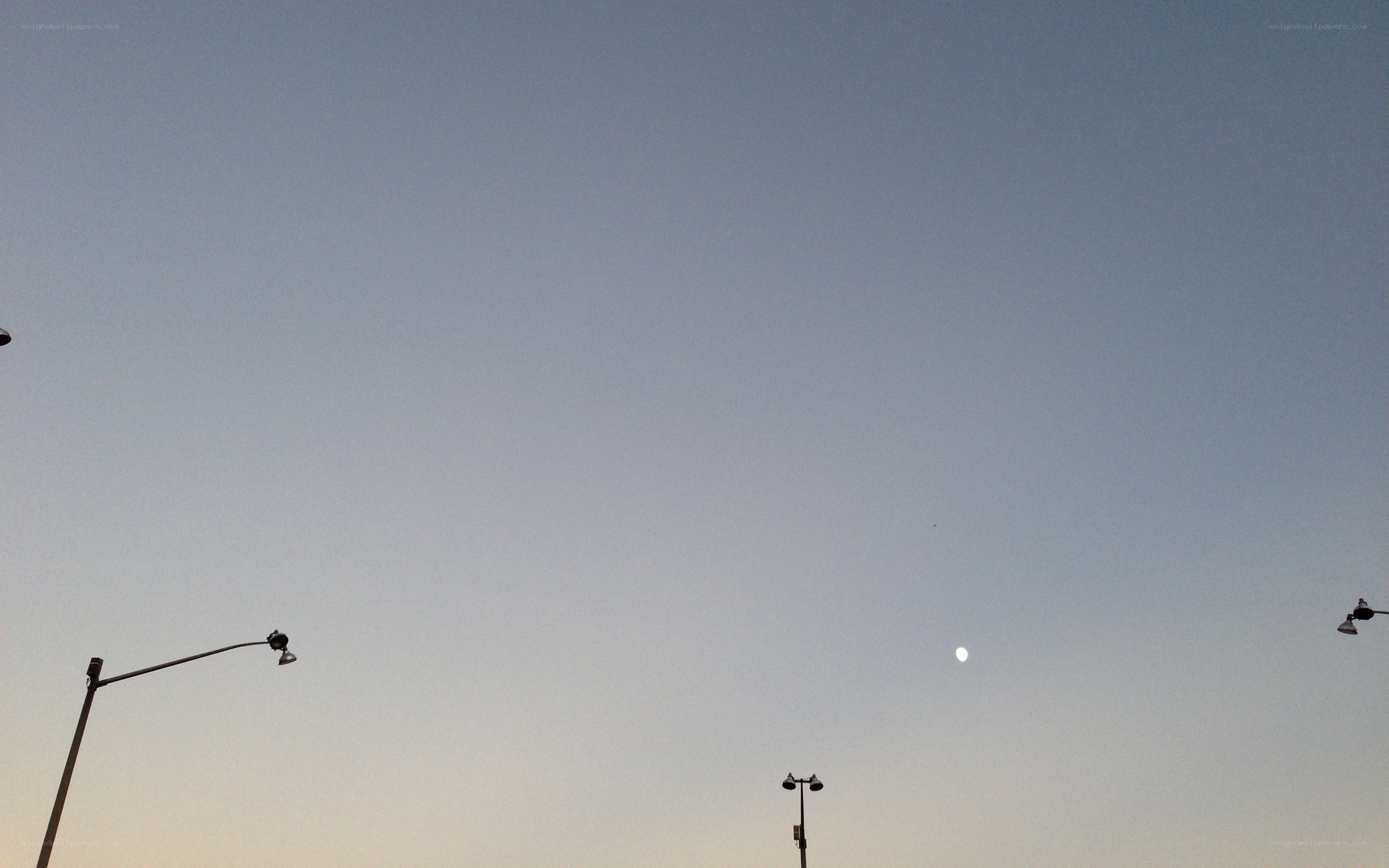 moon over streetlights