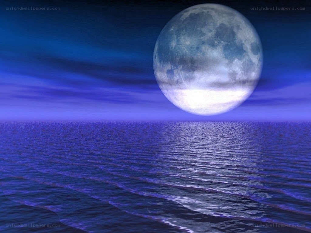 Moon over the ocean