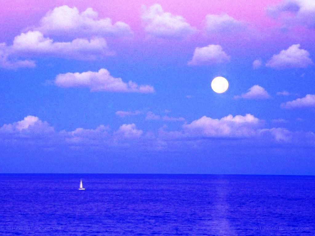 Moon over the ocean