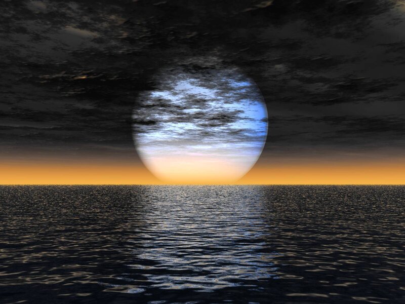 Moon over the ocean