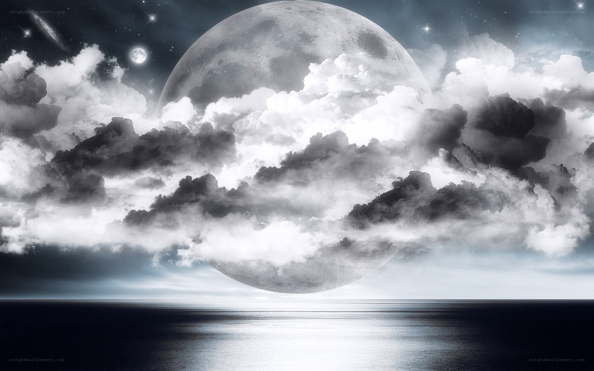 Moon over the ocean