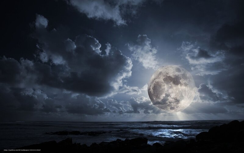 Moon over the ocean
