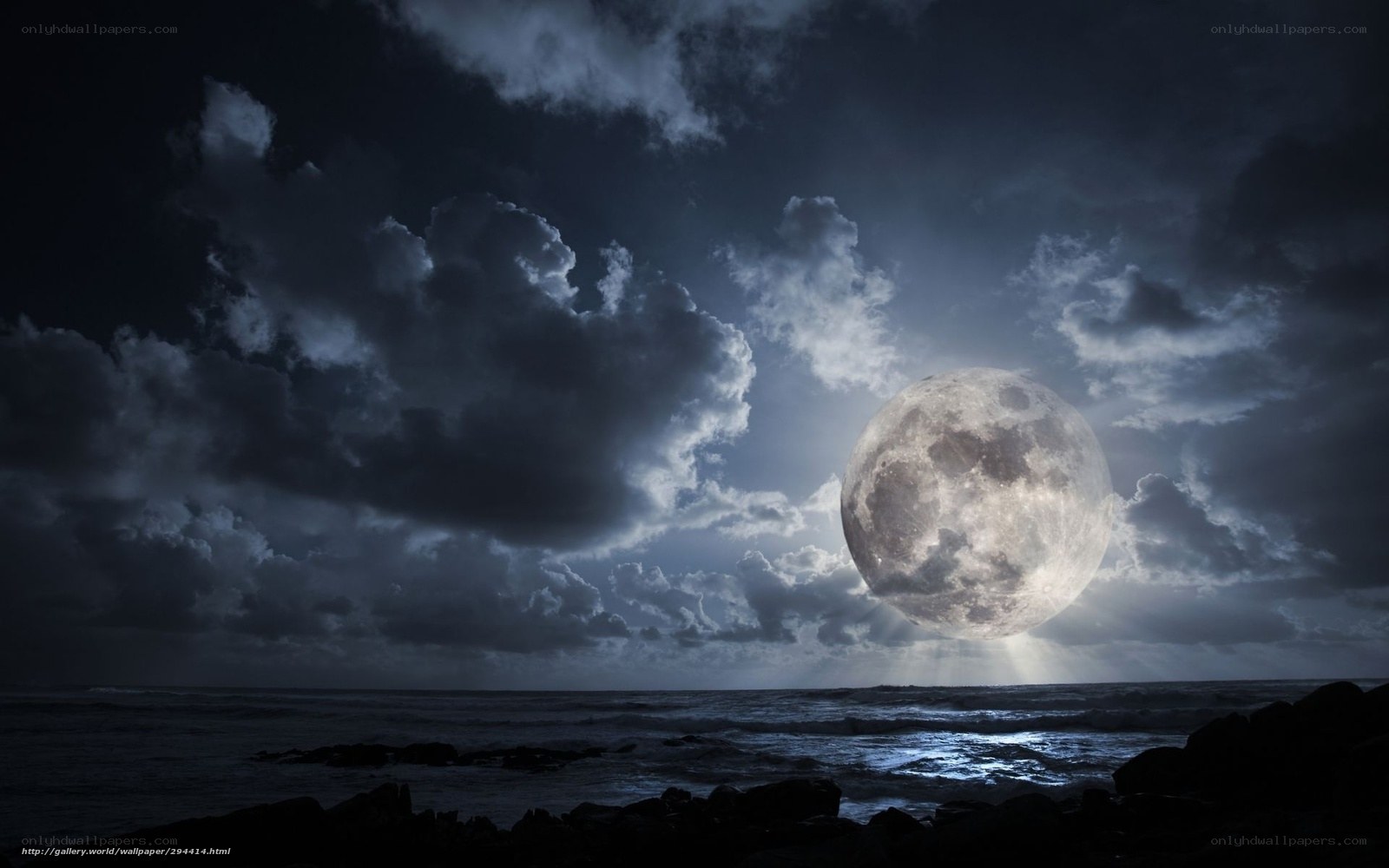 Moon over the ocean