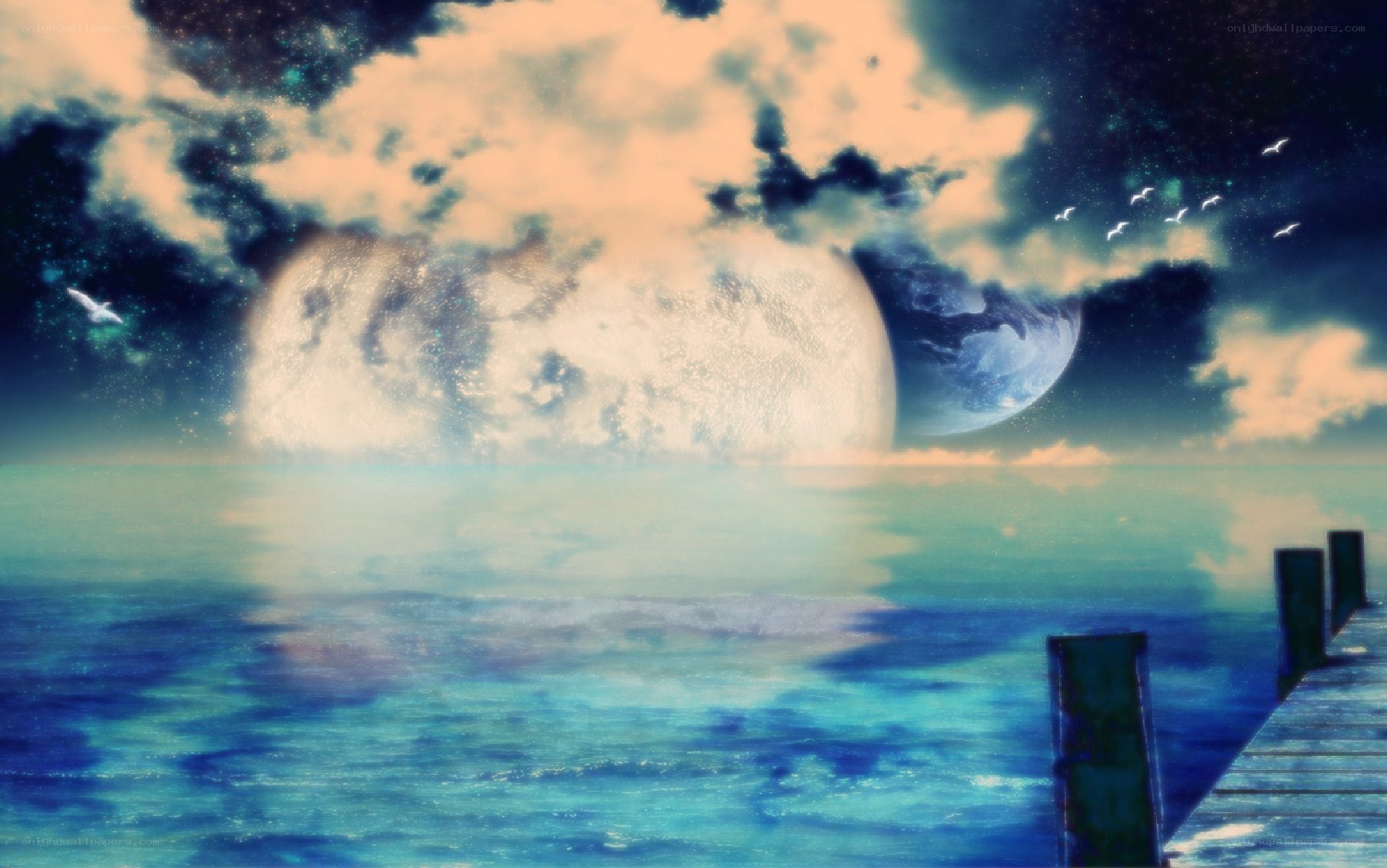 moon over the sea