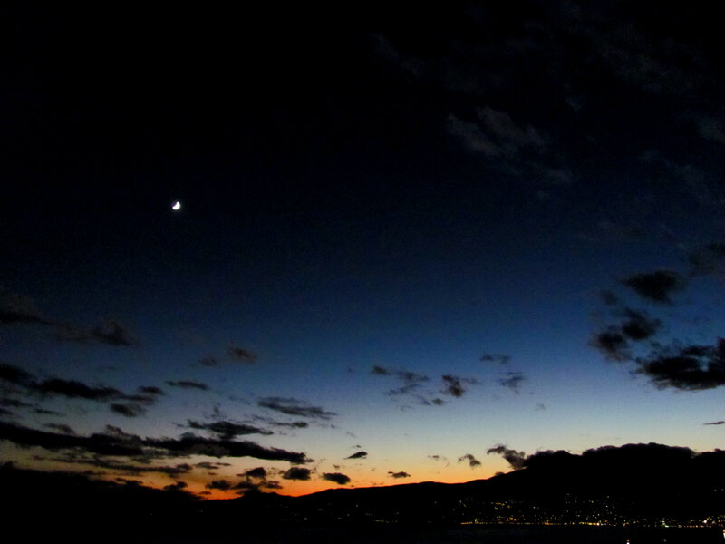 Moon over twilight hills