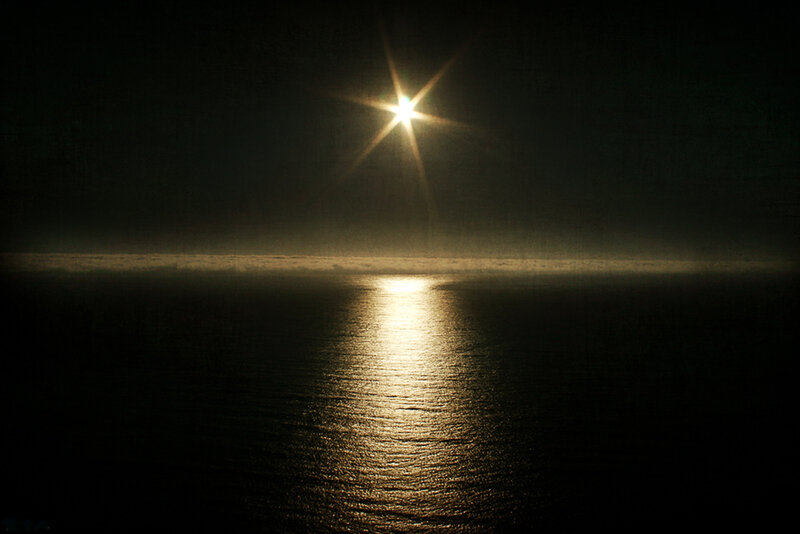 Moon over Water — Black, Serene, Night