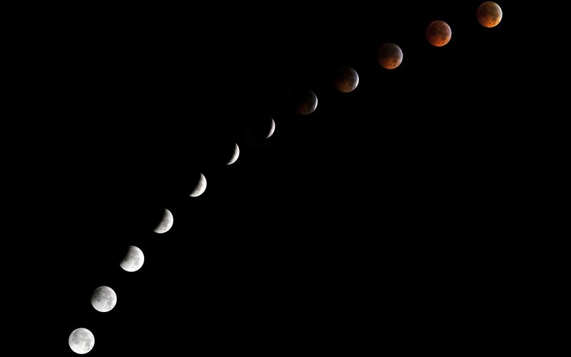 Moon phases during lunar eclipse