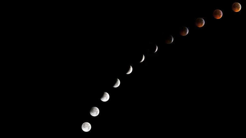 Moon phases during lunar eclipse