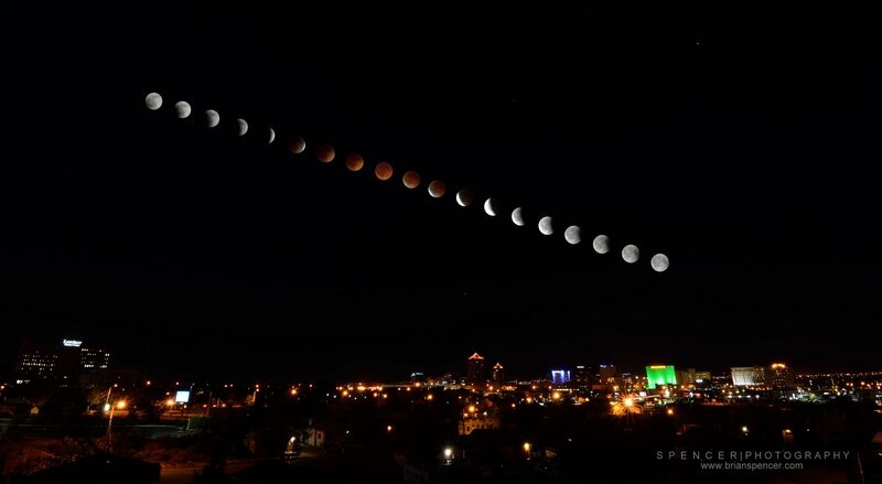Moon Phases over City