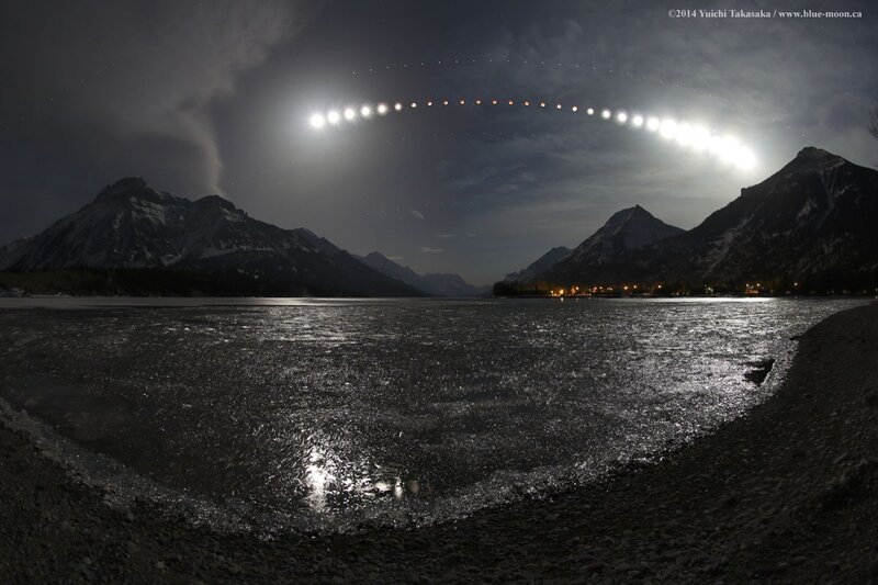 Moon Phases over Lake — Black