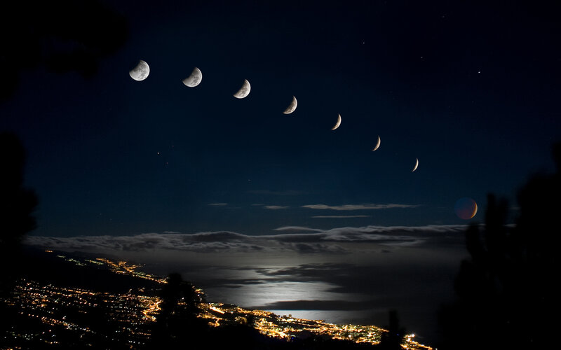 Moon Phases Sequence — Black