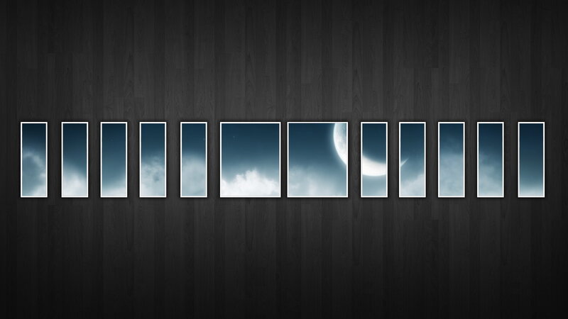 Moon phases through windows