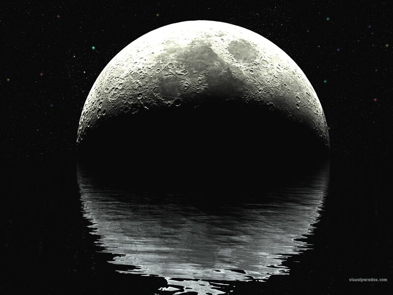 Moon reflecting in water