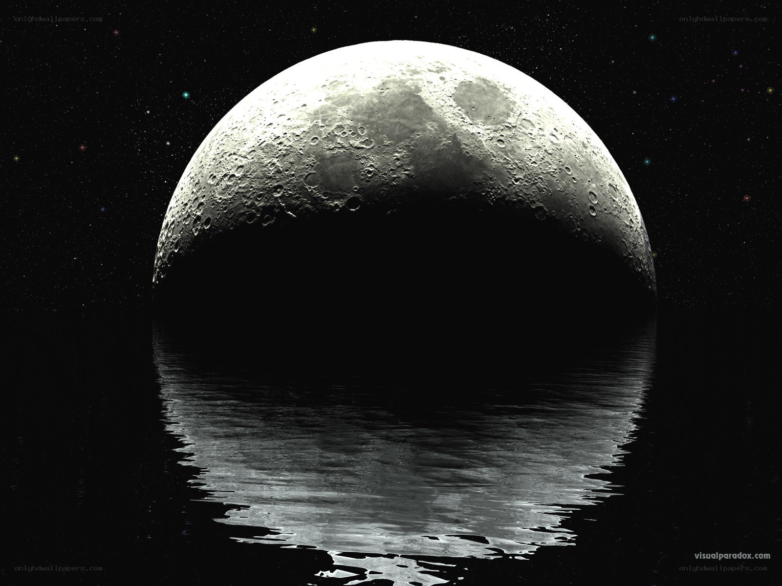 Moon reflecting in water