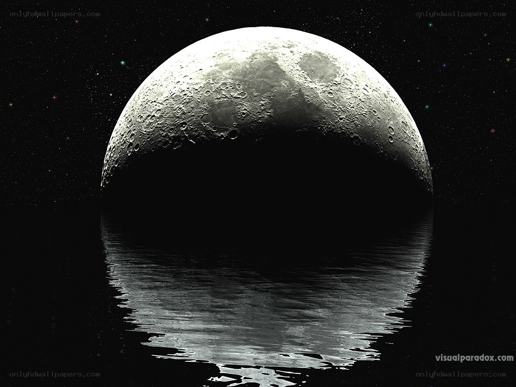 Moon reflecting in water