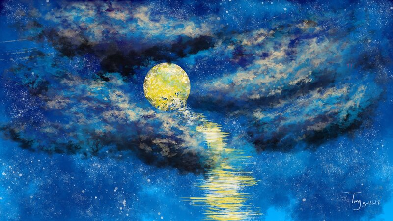 Moon Reflecting on Water