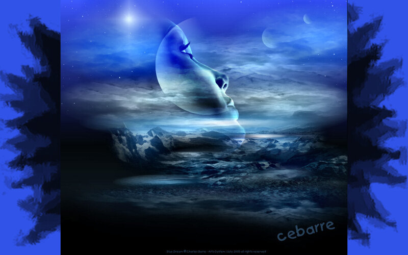 Moon-shaped Face in Sky
