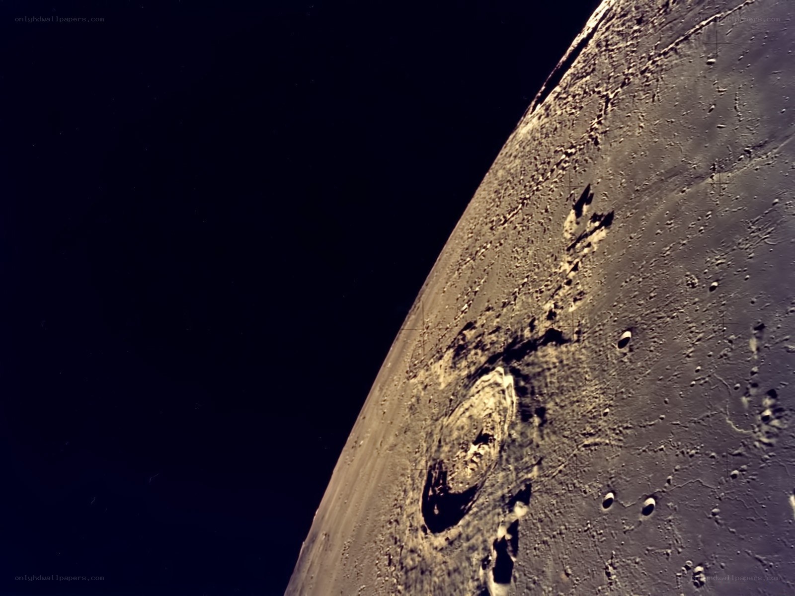 Moon surface from space