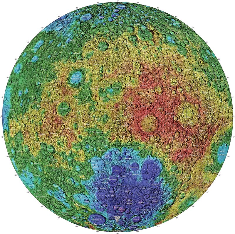 Moon surface geology map