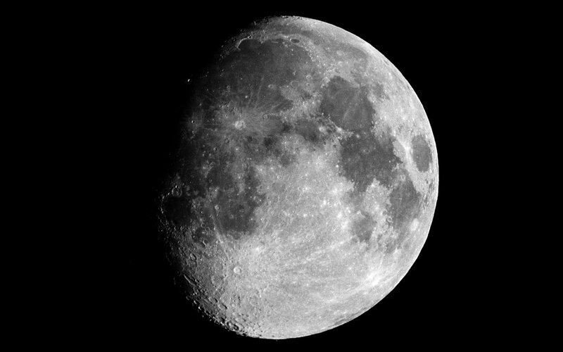 Moon Surface — Gray, Dramatic, Night, Photograph