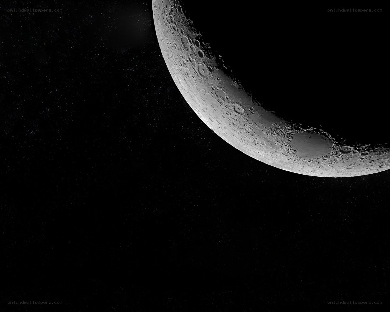 Moon surface in space