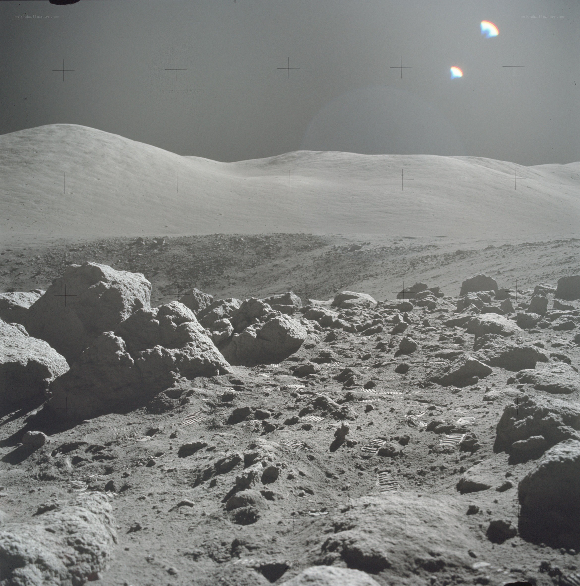 Moon surface landscape