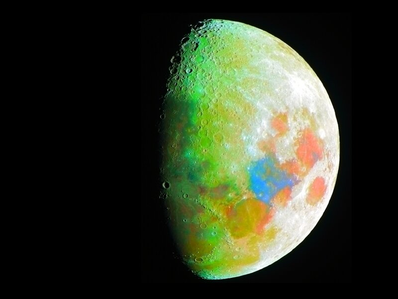 Moon surface mineral map