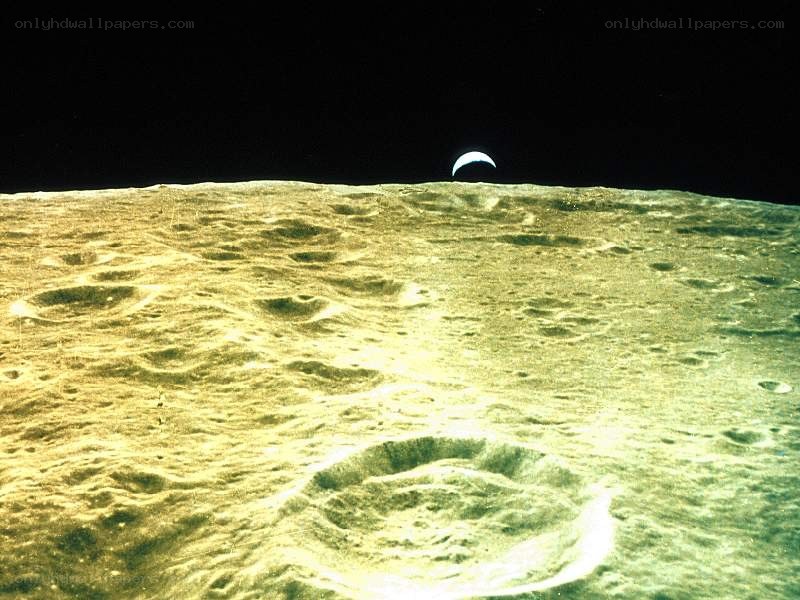 Moon surface with Earthrise