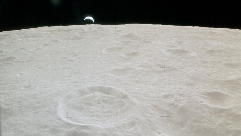 Moon surface with Earthrise