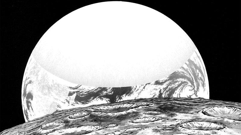Moon Surface with Planet