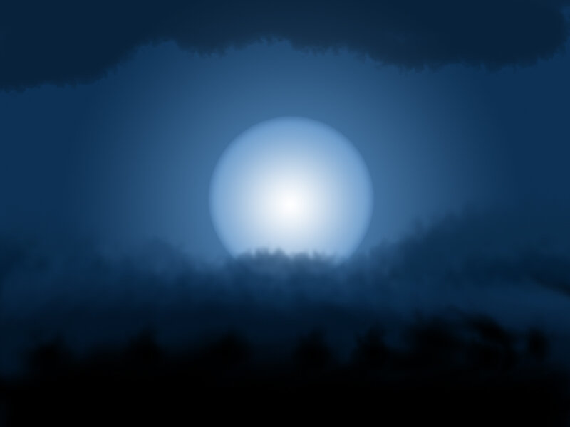 Moon through clouds