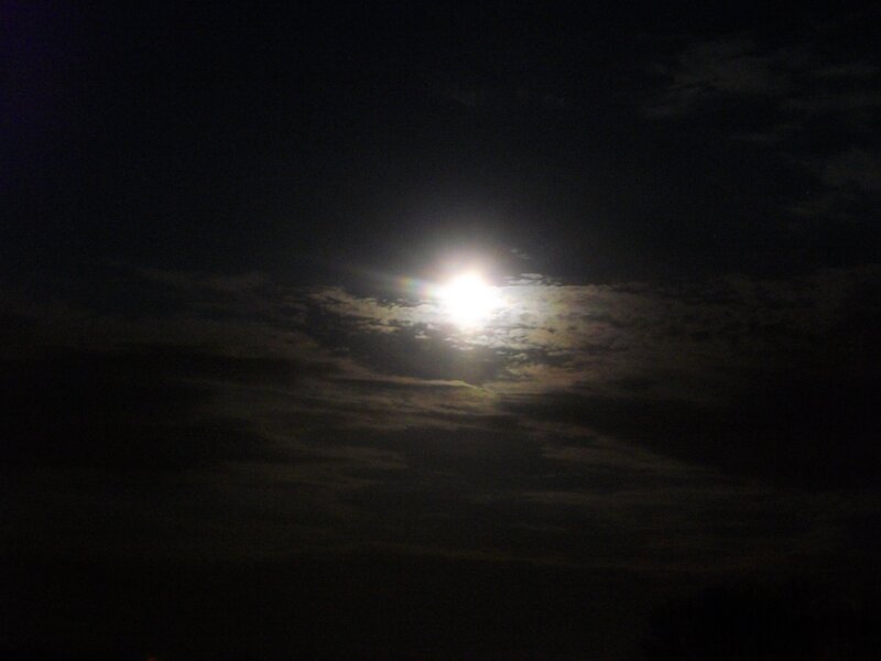 Moon Through Clouds — Black, Dark, Night, Photograph, White