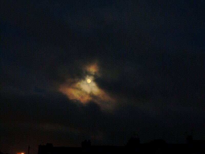 Moon Through Clouds — Black, Dramatic, Night, Photograph, Sky