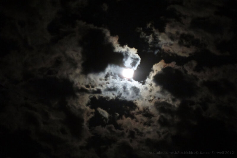 Moon Through Clouds — Black, Dramatic, Night, Photograph
