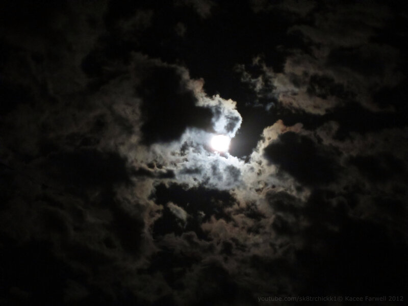 Moon Through Clouds — Black, Dramatic, Night
