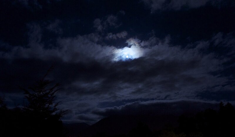 Moon Through Clouds — Blue, Dark