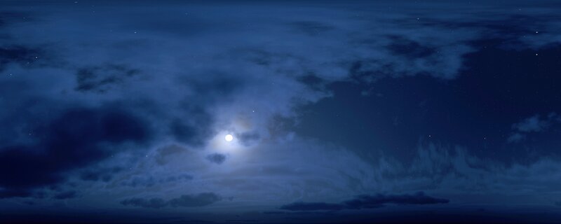 Moon Through Clouds — Blue, Serene