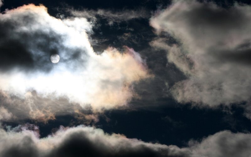 Moon Through Clouds — Gray, Dramatic, Night