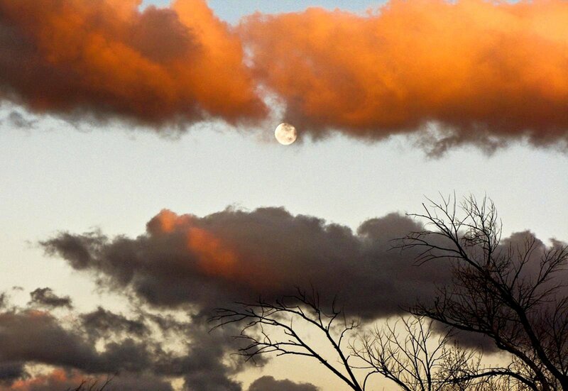 Moon Through Clouds — Orange