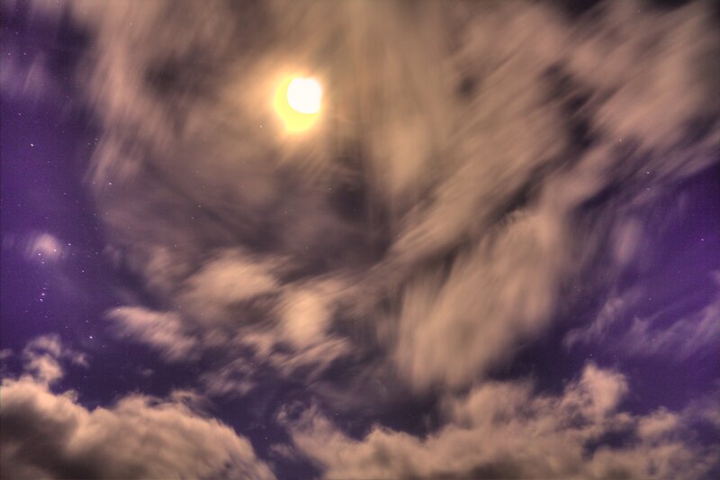 Moon Through Clouds — Purple